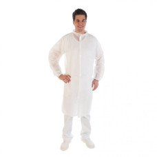 Halāts PP, ar Velcro, 110x130cm, balts, 50gsm, XL, (50 gab./1kastē) (1gab)