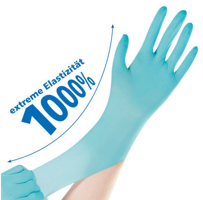 Neoprēna cimdi NEO STRETCH PRO, tirkīza, S izmērs, 24cm, 100gab