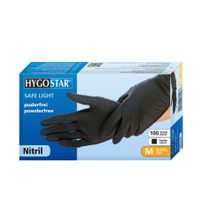 Nitrila cimdi SAFE LIGHT, 24cm, melni, S, bez pulvera  (100gab)