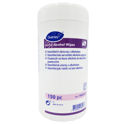 SUMA alcohol wipes dezinfekcijas salvetes virsmām (150 salvetes) (12gab/iep)