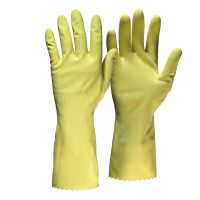 Gumijas cimdi ECOLABLE Multi Purpose, ar kokvilnu, dzelteni, XL, (12x12pāri/kastē)