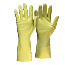 Gumijas cimdi ECOLABLE Multi Purpose, ar kokvilnu, dzelteni, XL, (12x12pāri/kastē)
