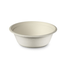 Šķīvji zupai 16oz/480ml, balti, cukurniedru, 15.5x5.4cm, 50gab/iep., (12 iep/kastē)