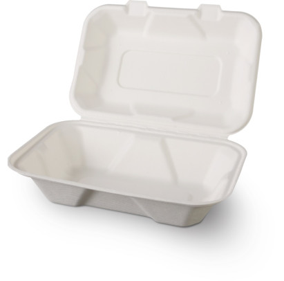 Kompostējama cukurniedru kārba ar vāku 23 x 15.9 x 7.7 cm, 50 gab