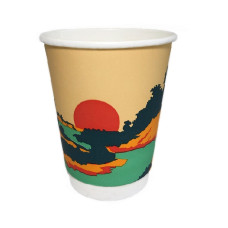 Papīra glāzes 2-sl. 360ml (12oz), "GAUJA", d.90mm, 25gab. (netto svars 0,41 kg)