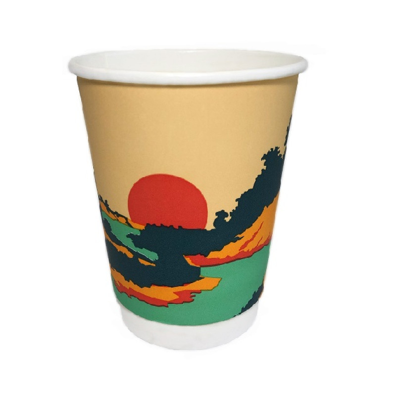 Papīra glāzes 2-sl. 360ml (12oz), "GAUJA", d.90mm, 25gab. (netto svars 0,41 kg)