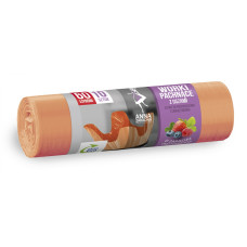 Atkritumu maisi 60L, oranžie, ar augļu aromātu, LDPE, ''AZ", 10gab/rul.