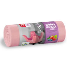 Atkritumu maisi 35L, roza, ar augļu aromātu,  LDPE, "AZ", 20gab/rul.