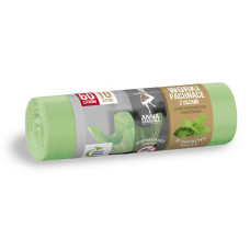Atkritumu maisi 60L, zalie, ar piparmētra aromātu, LDPE, "AZ", 10gab/rul.