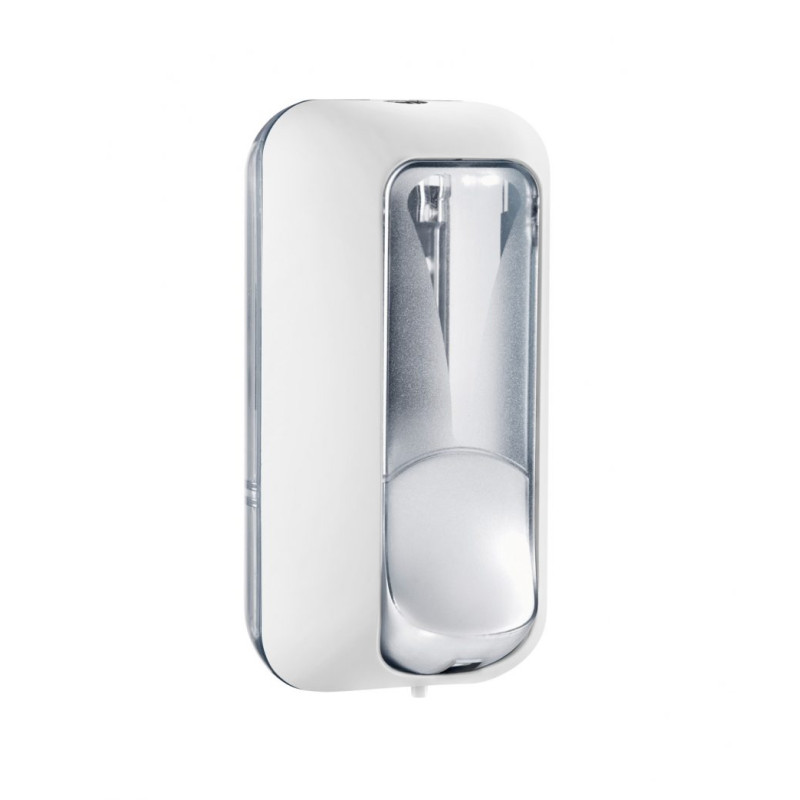 White Soft Touch dozators šķidrajām ziepēm, 550ml, balts/caurspīdīgs
