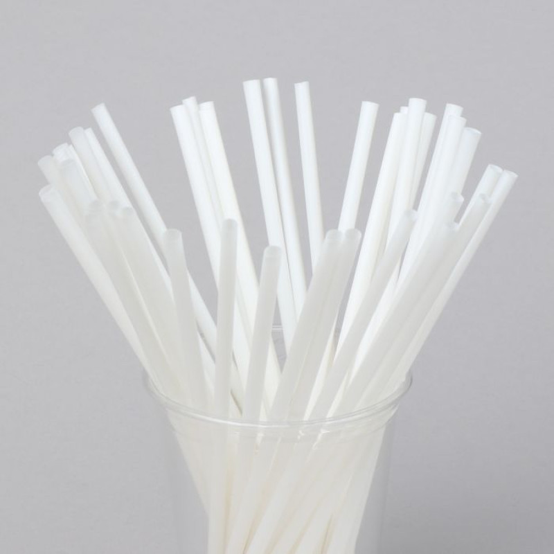 Kokteiļu salmiņi, balti, ø 5mm, 20 cm, PLA, 500gab./iep., (20 iep/kastē)
