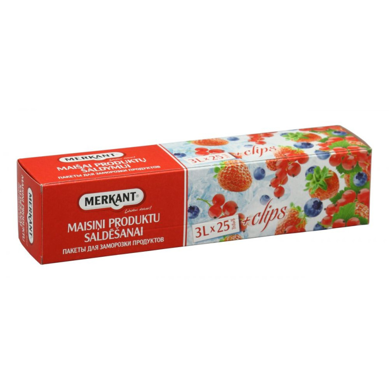 Maisiņi produktu saldēšanai, 3L, 25x32 cm, 25 gab/iep., (24 iep./kastē)