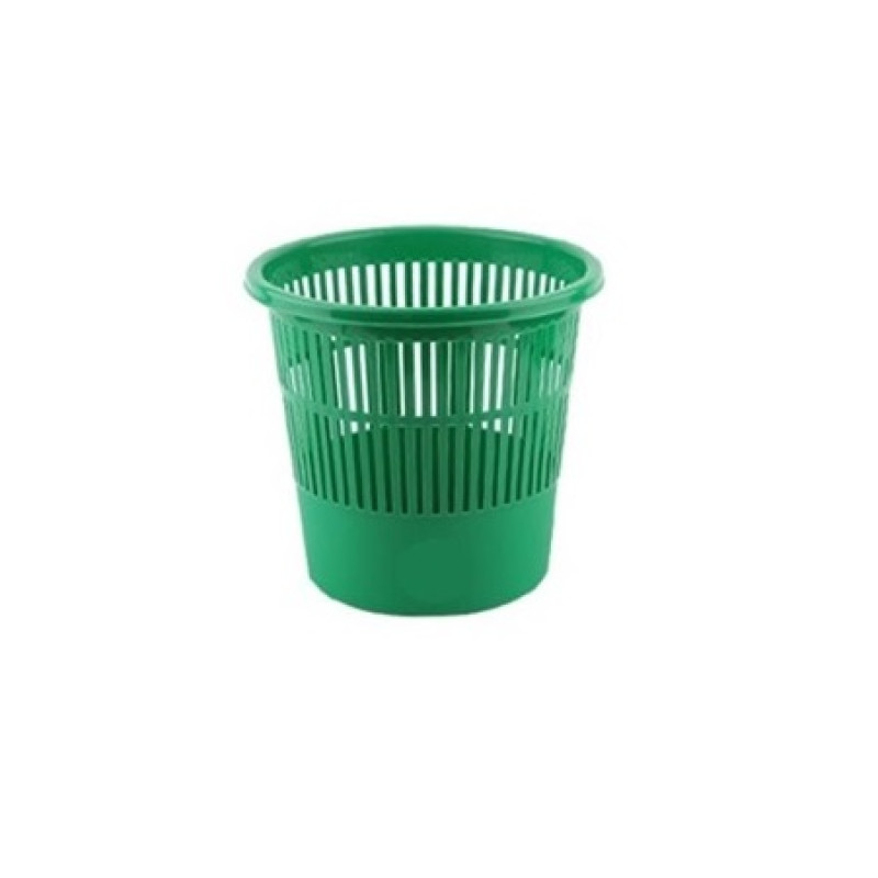 Plastmasas papīrgrozs sietiņveidīgs 10l, zaļš