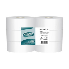 Tualetes papīrs Jumbo AMOOS Professional, 2-slāņu,1000 loksnes ( 35x9cm), 350 m,15g/m2, ø