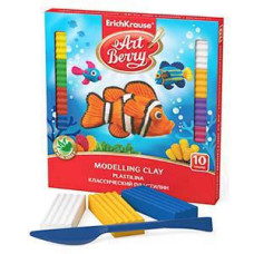 Plastilīns ERICH KRAUSE Art Berry, 10 krāsas, 180 g