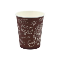 Papīra glāzes, 1-slāņa, 230ml, ø80mm, 50gab., (20iep/kastē)