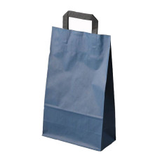 Papīra maisiņi 22x10,5x36cm ar plakaniem rokturiem, zili, iepakojumā 25gab/kastē 10 iep