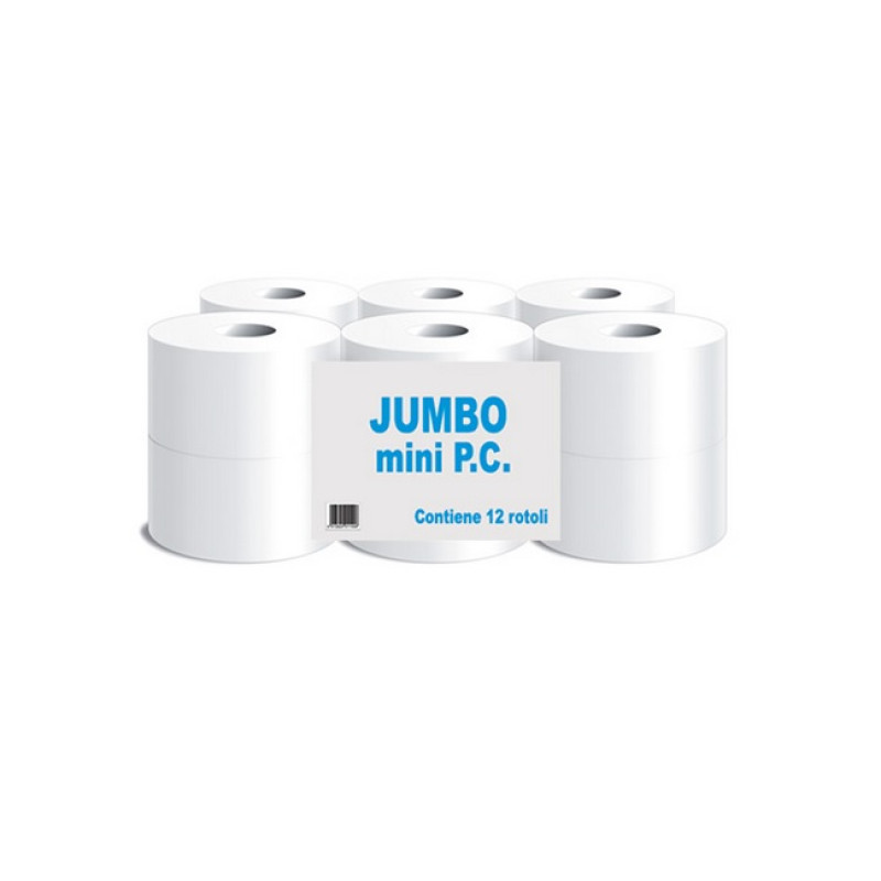 Tualetes papīrs PAPERBLU Jumbo Super Mini, rullis, 2-slāņu, neperforēts, celuloze, 150m, 9