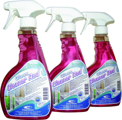 STROVELS Glass Cleaner Red līdzeklis stikla tīrīšanai, koncentrāts, Ph-11.4, 500ml