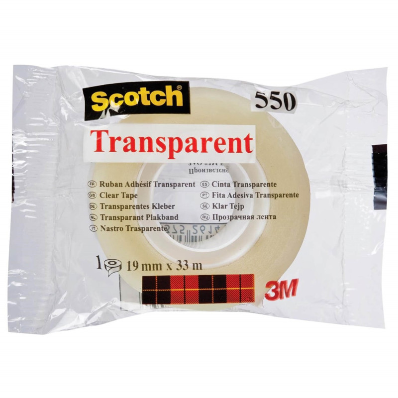 Līmlente 3M Scotch 550 19mmx33m caurspīdīga