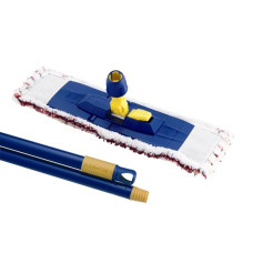 Mops mikrošķiedras, ar turētaju un kātu, 46cm(mop)/130cm(kāts), zils/dzeltens(6gb/kast)