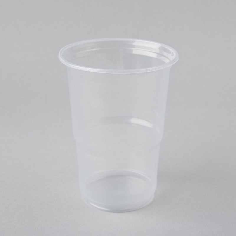 Plastmasas glāzes 400ml, caurspīdīgas, PP, iepakojumā 50gab.  ( kastē 16iep.)