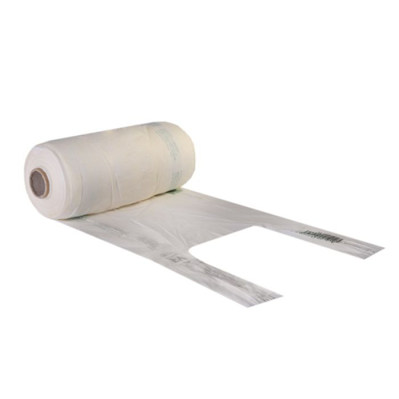BIO maisiņi 22+12x50cm ar rokturiem, zaļi, rullī 200gab.