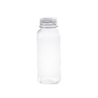 Plastmasas pudeles 250ml (ø38mm), caurspīdīgas, kantainas, PET, 150 gab./1 iep.