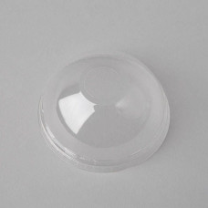 Plastmasas kupolveida vāciņi ar caurumu salmiņam, caurspīdīgi, ø95mm, PET (800 gab./kastē)