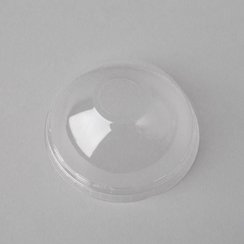 Plastmasas kupolveida vāciņi ar caurumu salmiņam, caurspīdīgi, ø95mm, PET (800 gab./kastē)