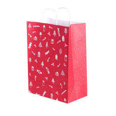 Dāvanu maiss ar vīto rokturi 305x170x425mm PAP sarkans 100gsm