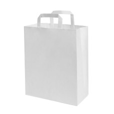 Iepirkumu maiss ar plakaniem rokturiem 220x100x280mm,PAP balts 70gsm (250 gab./kaste)