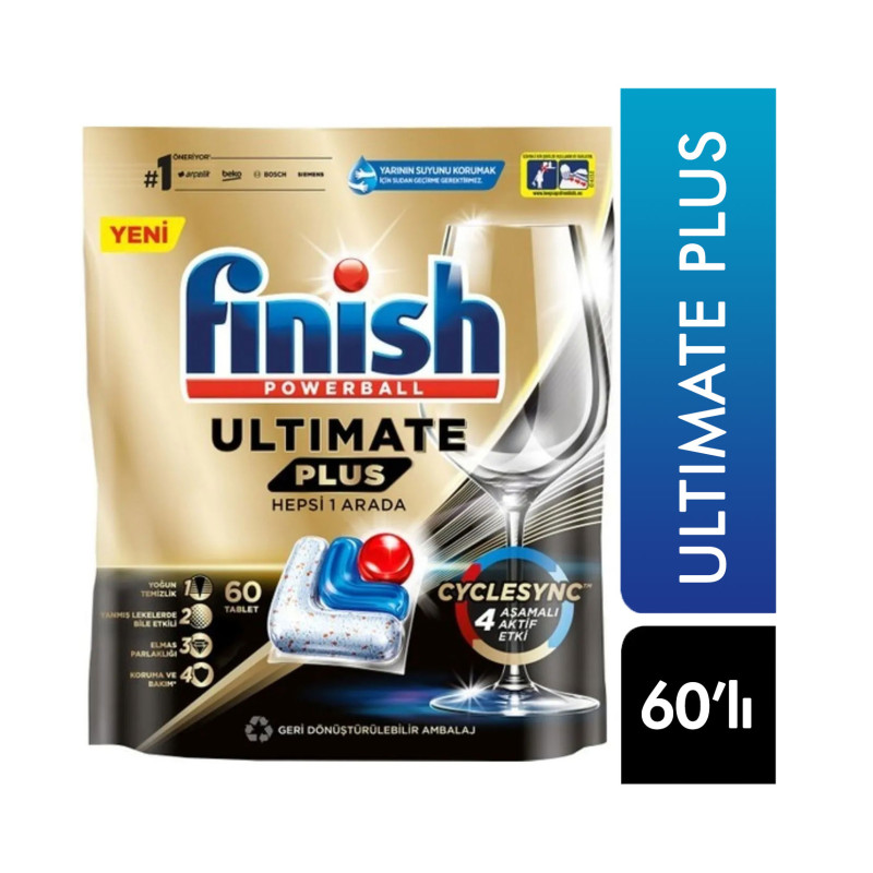 +Finish Powerball Ultimate Plus trauku mazgāšanas tabletes 60gb