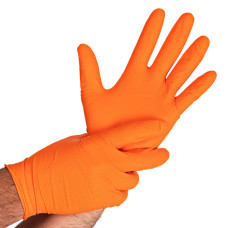 Nitrila cimdi, "Power Grip", oranžas,XXL, (50 gab), (10iep/kaste)