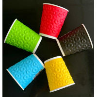 Papīra glāzes 2-sl.,350ml, 12oz, 3D colour mix, d. 90mm, 25gab/iep., 24iep/kastē