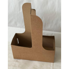 Vienreizējais papīra turetājs 2 glāzēm, kraft, 200gab/kastē