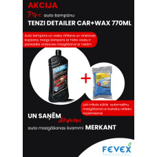 Akcija! Autošampūns TENZI Detailer CAR+WAX 770ml pudele + dāvana sūklis auto mazgāšanai ME