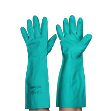 Gumijas cimdi ar floku "SATIN GREEN", XL, 580 mik. (pāris), (6pāri iepak.), 72gab/kastē