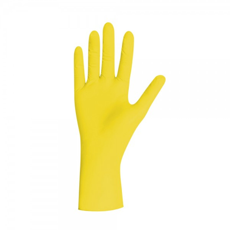 Nitrila cimdi YELLOW PEARL, bez pūdera, dzelteni , izmērs S, 100gab