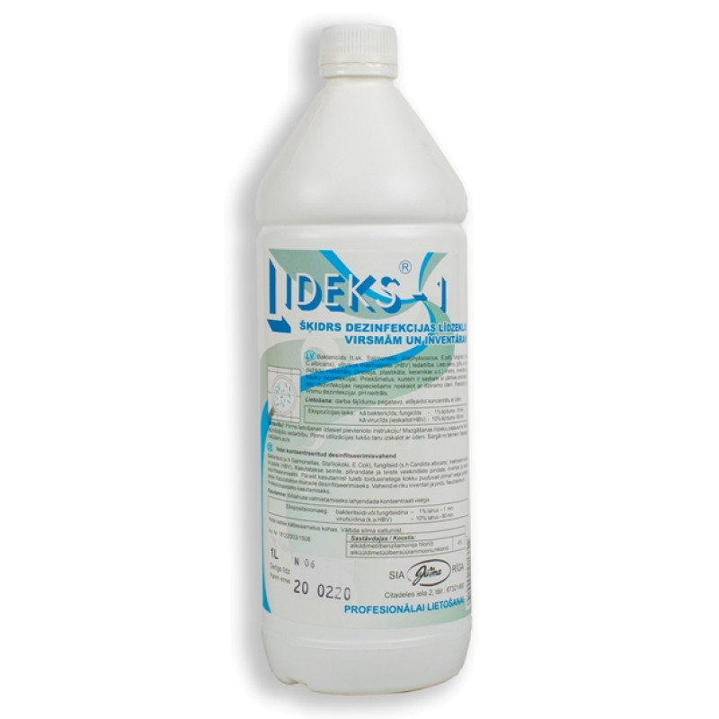 Dezinfekcijas līdzeklis, LIDEKS-1 koncentrāts,1L (10gab/kastē)