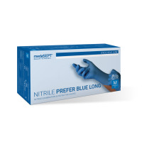 Pagarināti cimdi MEDASEPT PREFER BLUE LONG, izmērs XL, 100gab