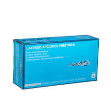 Lateksa cimdi, b/p, N100,  izm.S, MediQuest PF