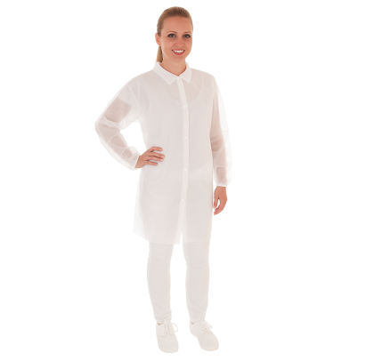 Halāts ar velcro PP, balts, XXL izmērs,110x140cm, 10 gab/iep