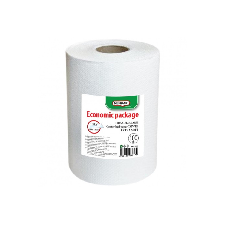 Roku dvielis, CENTERFEED, 1-kārt x 16g/m2, 100mx20cm, ( 12gab/iep)