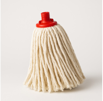SUPER WHITE mops bārkstains ar vītni kokvilna