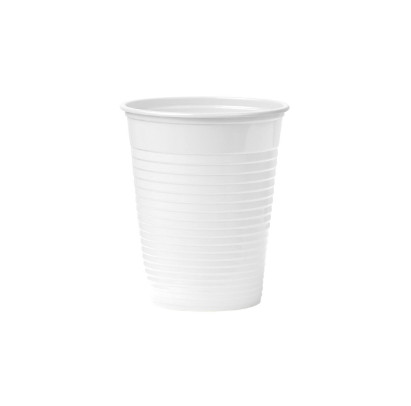 Plastmasas glāzes 180 ml baltas, 100 gab