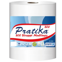 Industriālais papīrs PRATIKA 800, 2-slāņu, balts, 800 loksnes (22,8x25cm), 200m, 16g/m2, ø