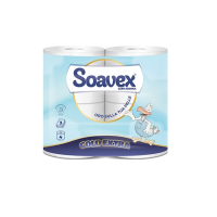 Tualetes papīrs SOAVEX Gold Extra, celuloze, 3-slāņu, 42 m,  350 lock., 12 x 9.6cm, ø 13,5