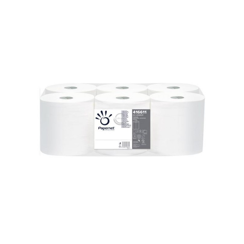 Roku dvielis STANDARD WHITE, rullis, 1-slāņa, 750 loksnes (36,5x20cm), 274m, ø 20cm,21g/m2