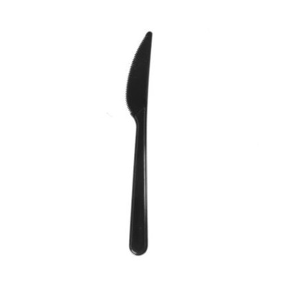 Naži 18 cm PS melni daudzreizlietojami, 50 gab